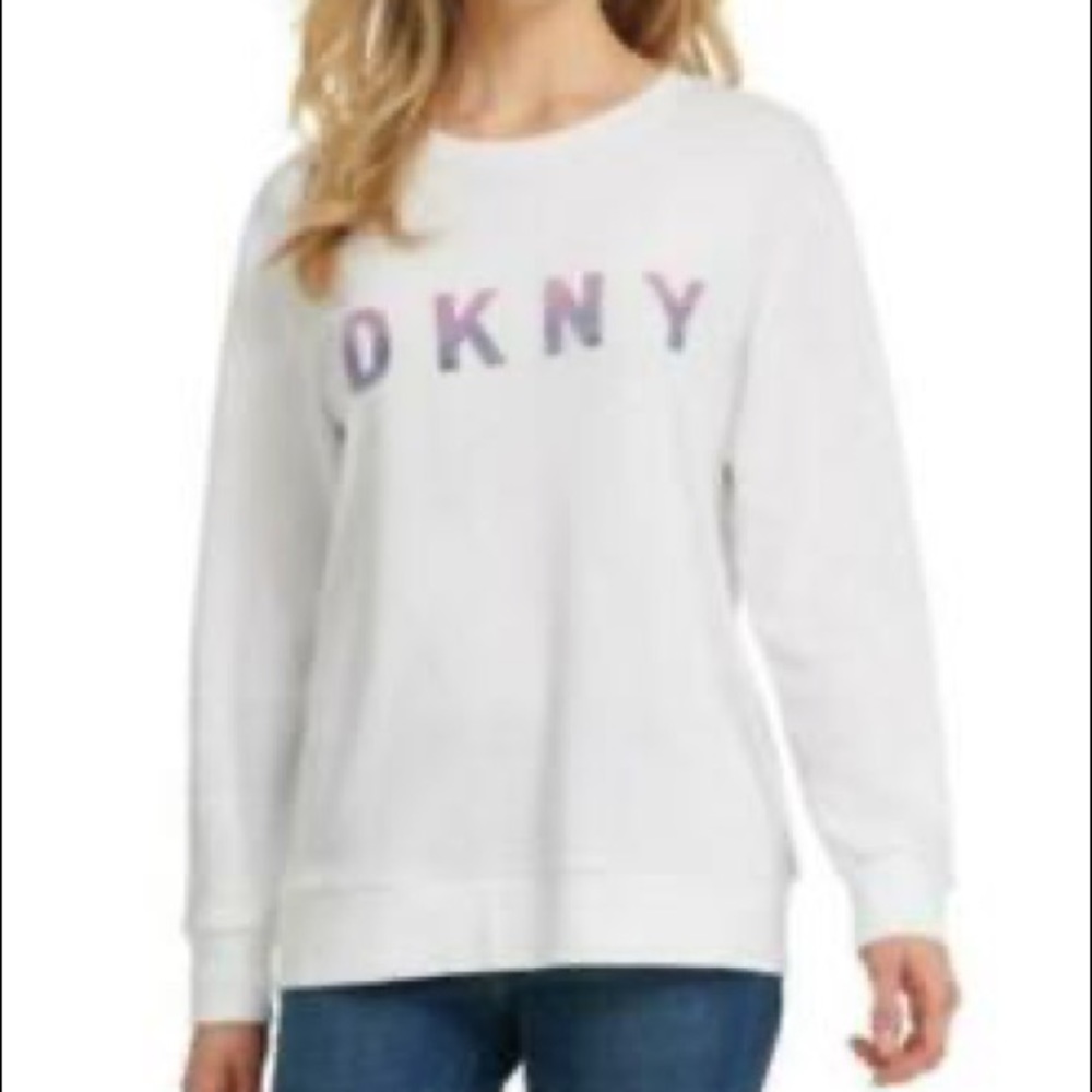 DKNY white graphic sweatshirt